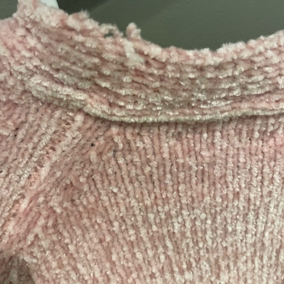 💫3/$20 Pink Chenille Cardigan sz 6-12M - Picture 4 of 5